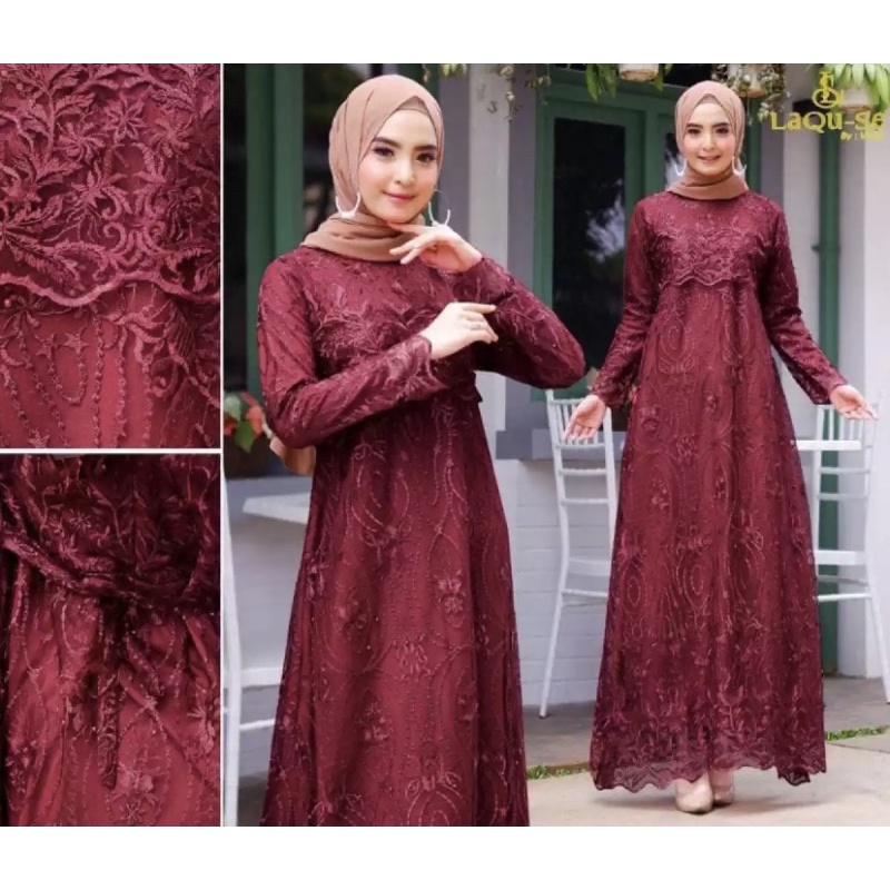 (COD) GAMIS RATU MODERN/Gamis pesta ratu/Kebaya gamis terlaris/gamis kondangan/gamis muslimah