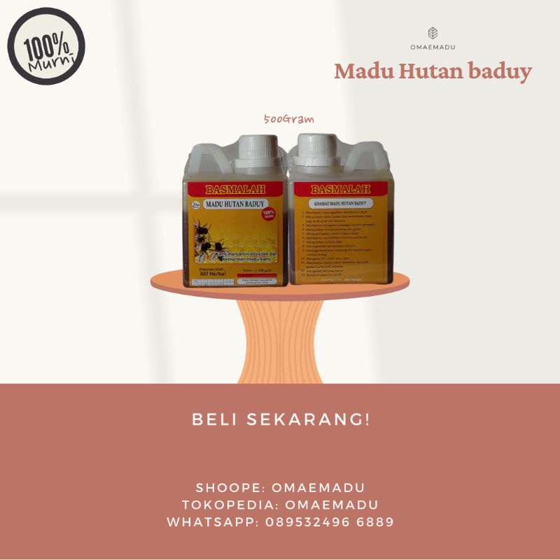 

MADU HUTAN BADUY ASLI ORIGINAL 500GRAM MINUMAN KESEHATAN DAYA TAHAN TUBUH