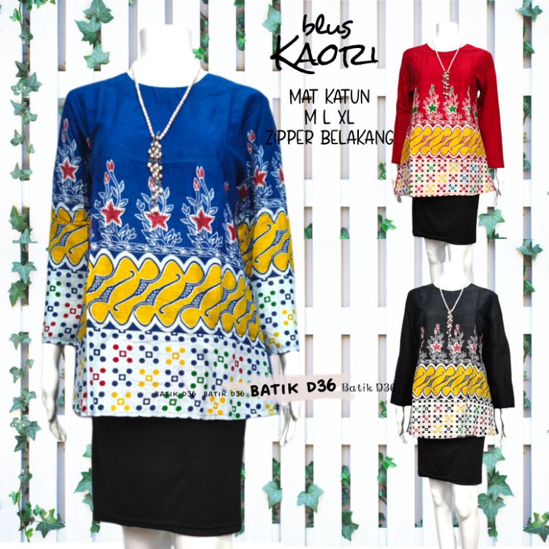Blus Blouse katun batik murah kekinian modern atasan baju wanita remaja abg kerja cantik santai Kaori