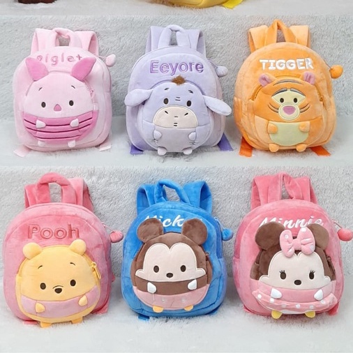 Tas Ransel Sekolah Ufufy Size M mickey Minnie Donald deasy stitch/Backpack Anak Paud/Tas Karakter