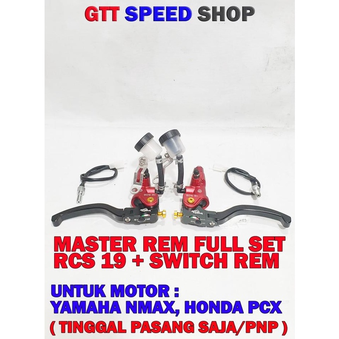 MASTER REM BREMBO RCS 19 YAMAHA NMAX DAN HONDA PCX 2018 ( 4 WARNA )