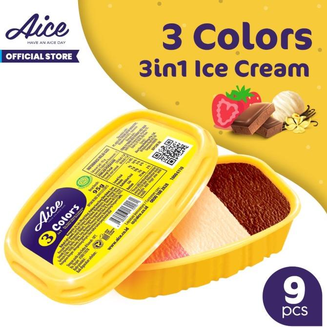 

windytriastuti13 Aice Ice Cream 3 in 1 colors 95g Eskrim isi 9 Pcs Es Krim TERLARIS TERPERCAYA ORIGINAL