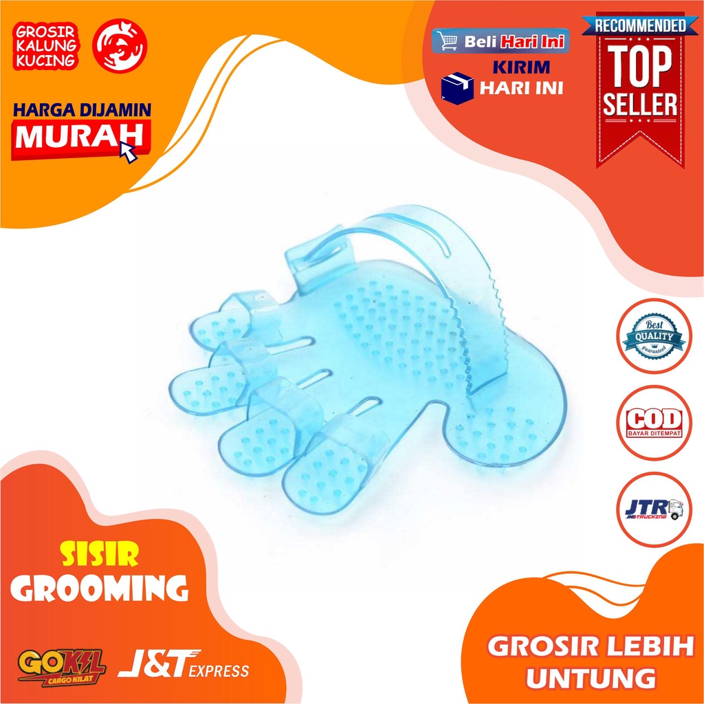 Sisir Tapak Karet Grooming Pembersih Bulu Kucing dan Anjing ( Sisir Grooming dan Keramas )