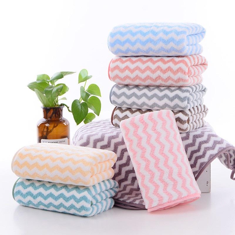 Handuk Mandi Microfiber Handuk Towlie Premium Bulu Zigzag Garis 70X140 New Quality