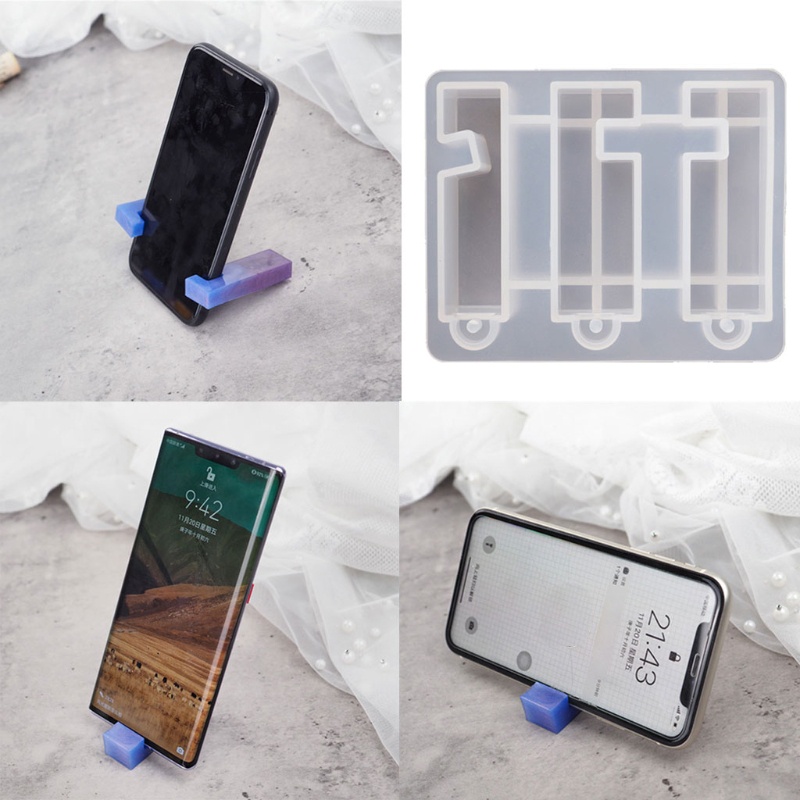 SIY  Protable Mobile Phone Stand Silicone Resin Mold Phone Holder Keychain Pendant Epoxy Resin Phone Bracket Mold Craft Tools