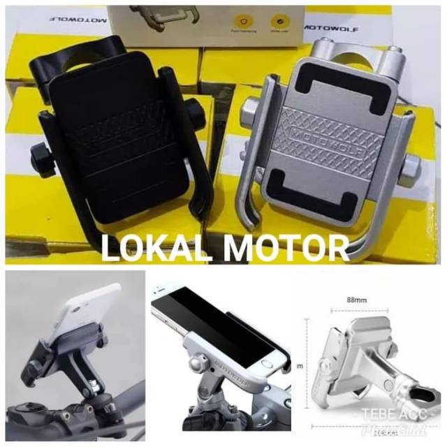 Dudukan hp gps sepeda motor motowolf