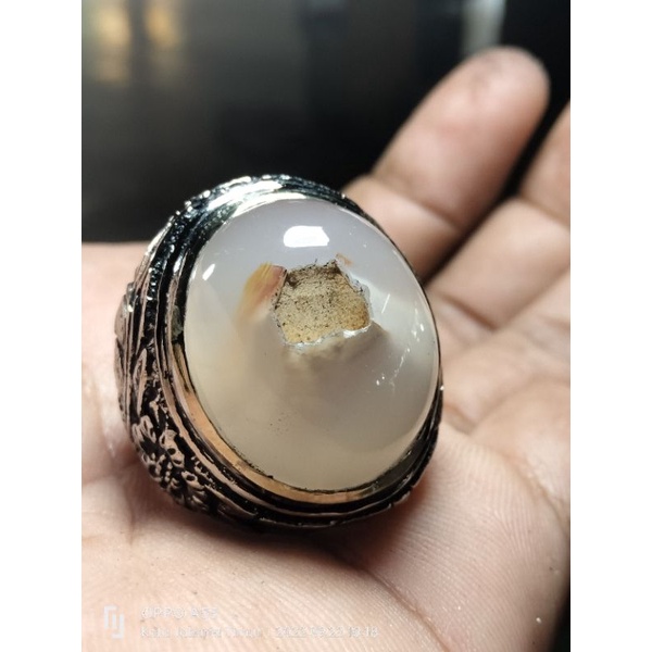 batu cincin akik combong putih