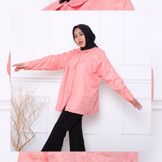 HaymeeStore Kemeja Oversize Wanita  Baju Kantor Formal 