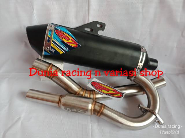 Knalpot GP7 MX Series Bor up KLX 150 DTracker 150 asli dan original