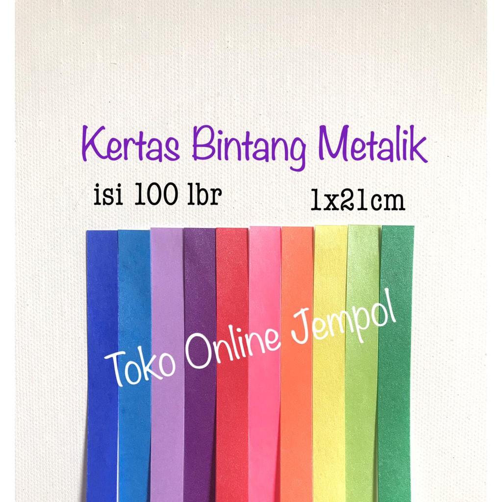 

isi 100 METALIK Kertas Origami Bintang Star Paper Quilling ATK1232BT