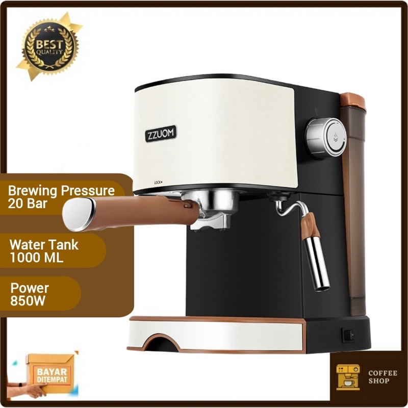 Jual Mesin Kopi Semi Automatic Espresso Coffe Machine Pressure Bar Milk Foam Garansi Zzuom