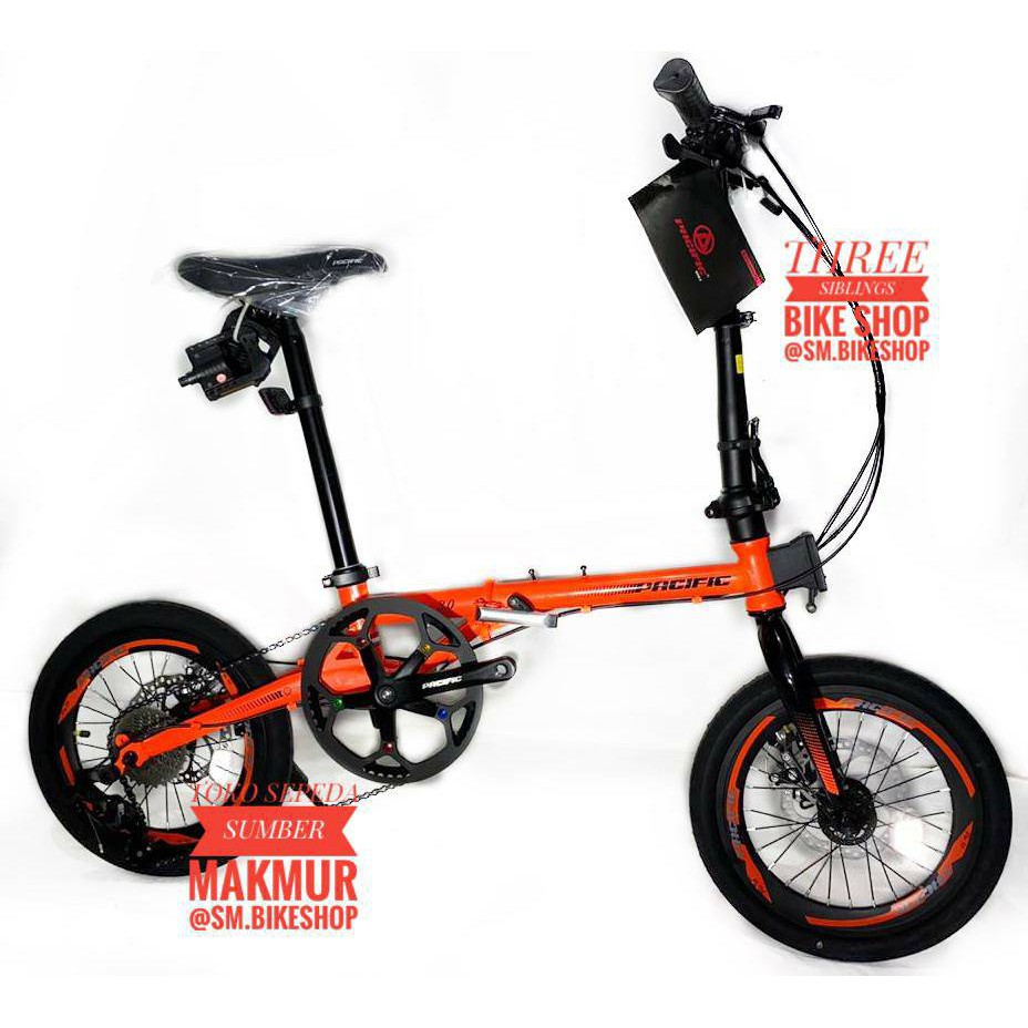 SEPEDA LIPAT PACIFIC FLUX 3.0 20 INCH WARNA SCARLET ORANGE