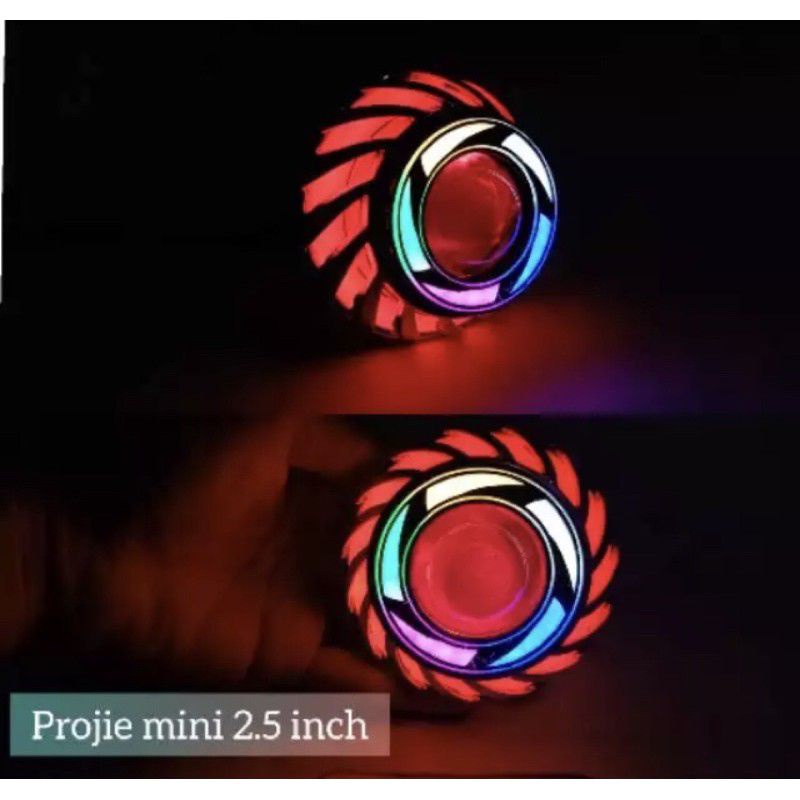 LAMPU DEPAN LED PROJIE RAINBOW MINI 2.5INC PROJIE SPIRAL