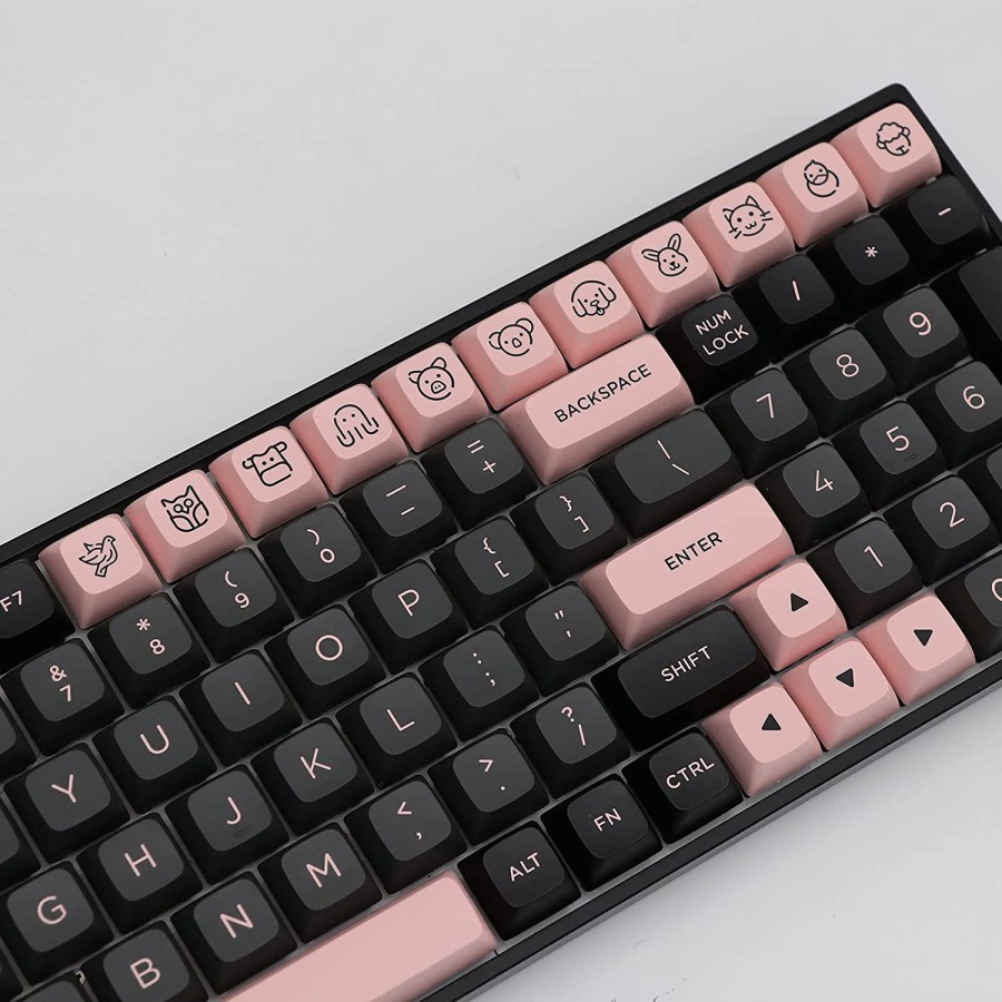 Akko Black &amp; Pink PBT Double Shot 154 set ASA Low Profile