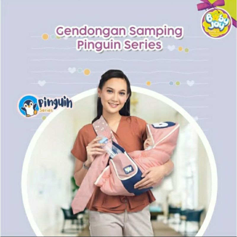 Baby Joy Gendongan Bayi Samping (cocok u/ newborn) + Kantong Botol Susu Pinguin Series - BJG 2019-1