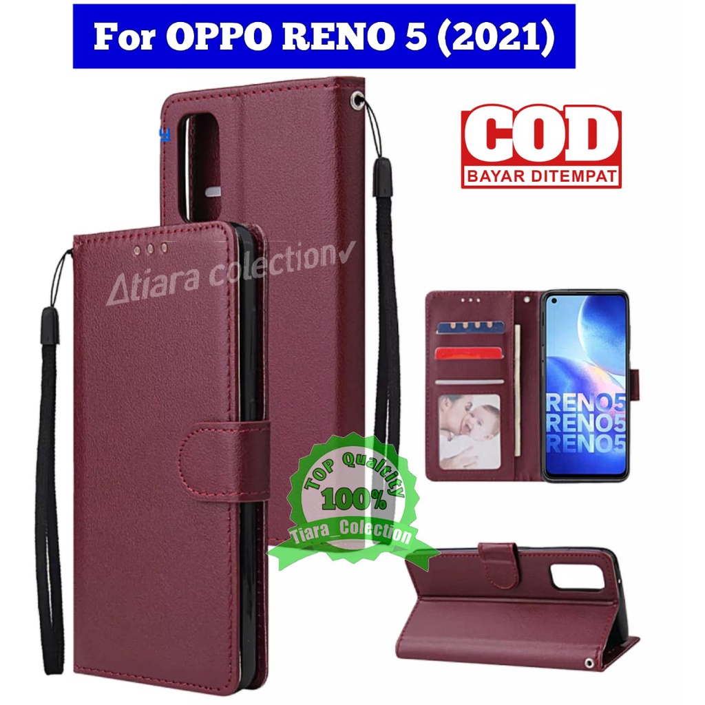 CASING HP OPPO RENNO 4 RENO 4F RENO 5 RENO 5F RENO 5 PRO CASING DOMPET HP COVER HP LEATHER FLIP CASE