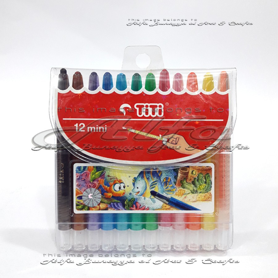 TITI Crayon Putar 12 Mini - 12 Mini Twist Crayons - Oil Pastel Krayon