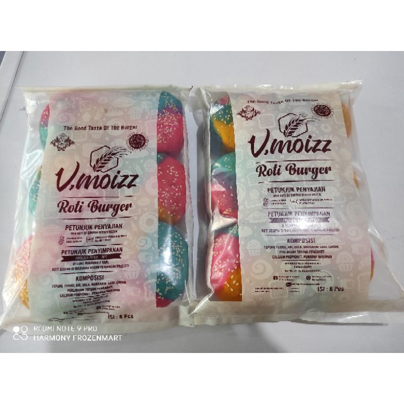 Roti Burger Pelangi isi 6