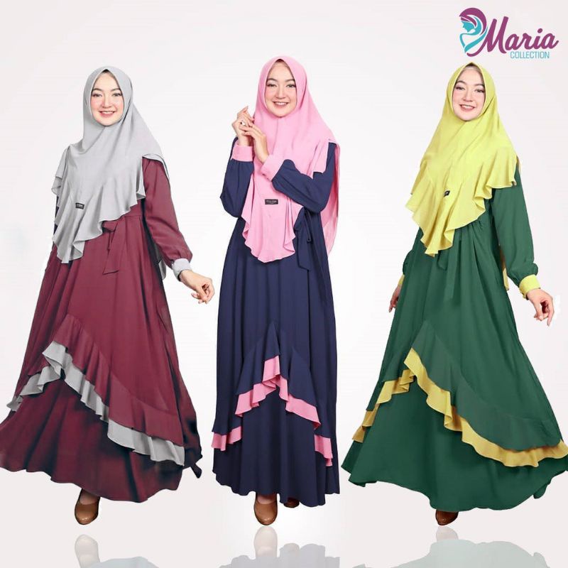 Baju gamis dress muslim wanita terbaru shahila