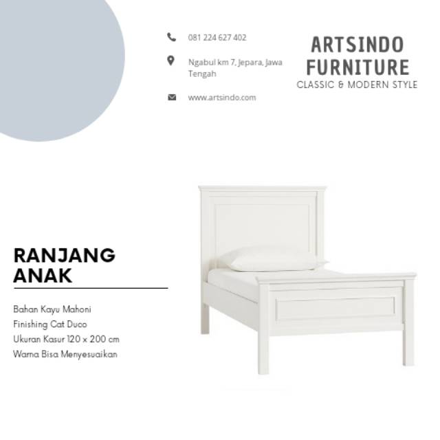 Tempat Tidur Anak Single Minimalis, Ranjang Kasur Anak Simple Elegan