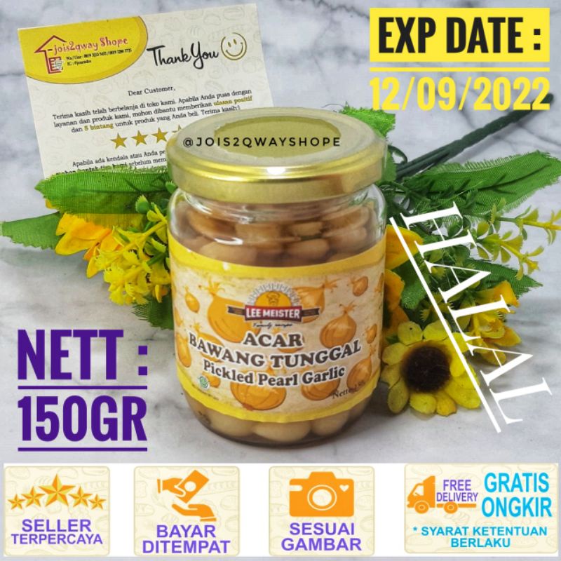 

Acar Bawang Putih Tunggal Lee Meister 150gr / Pikled Pear Garlic