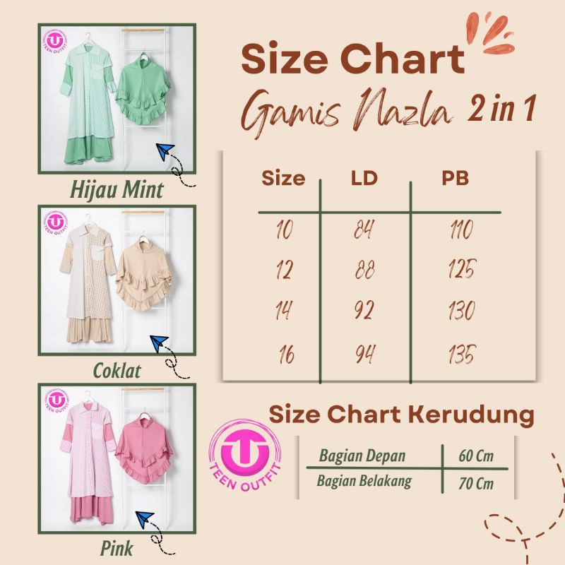 Gamis Nazla 2in1 By Teen Outfit 10-16T