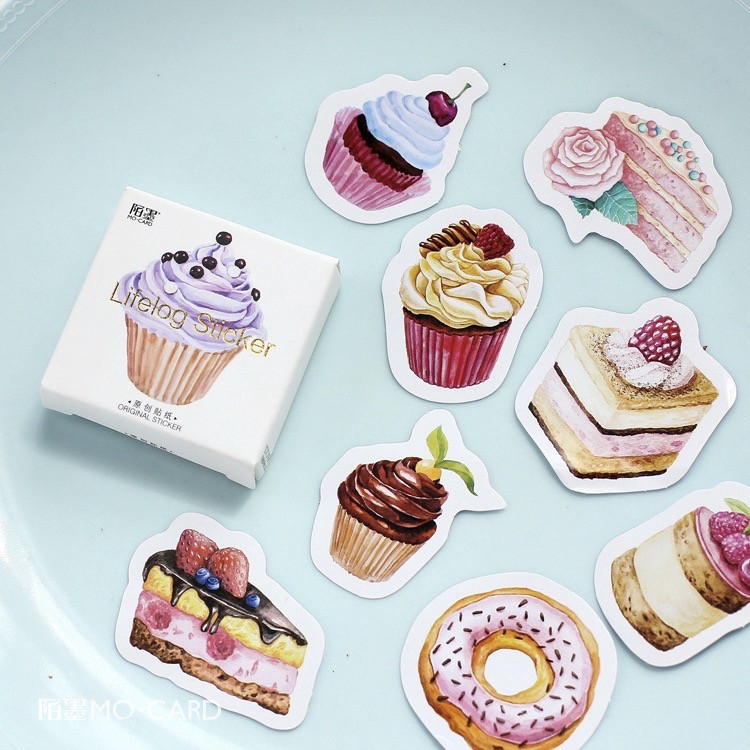 45 pcs Stickers CAKE/FOOD Deco Diary DIY ScrapBook Planner Bujo  Journal-stiker lucu murah aesthetic