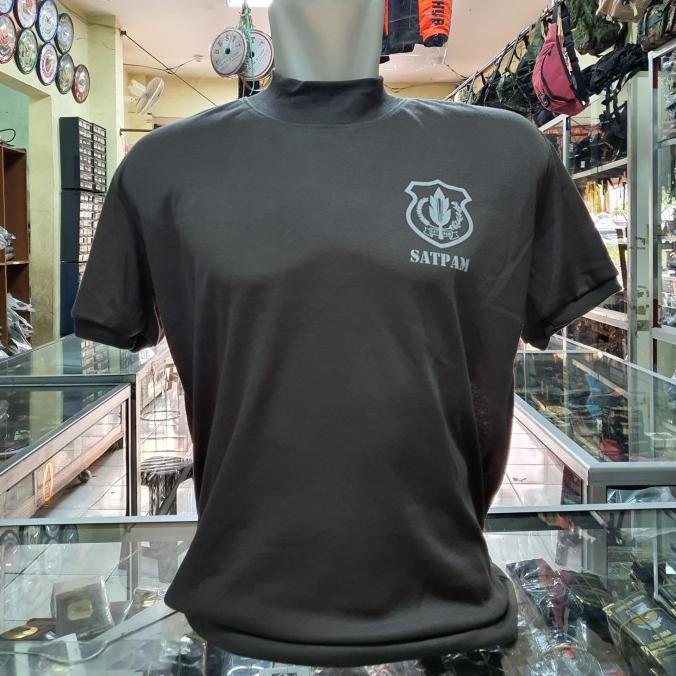 Kaos Satpam coklat terbaru Leher Tinggi | Kaos dalaman satpam coklat BAGUS