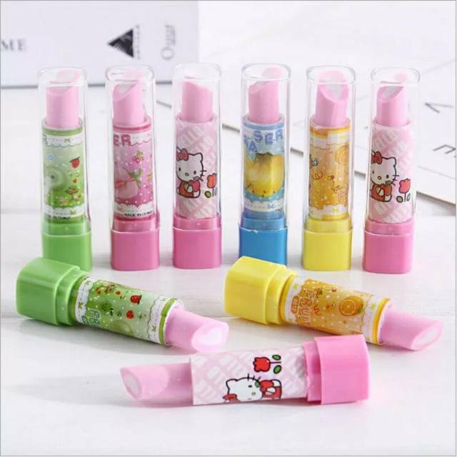 PENGHAPUS BENTUK LIPSTIK/ PENGHAPUS PENSIL BENTUK LIPSTIK RANDOM PER PCS