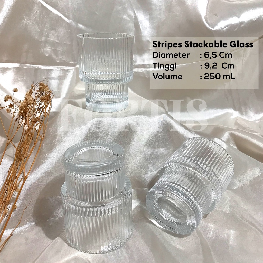 Gelas Kaca Stackable Glass Estetik Cafe Premium Glassware
