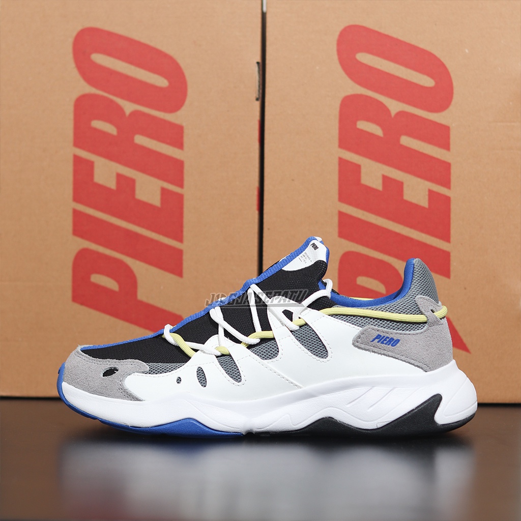 Sepatu Sneakers Piero Oxygo - White/Grey/Blue
