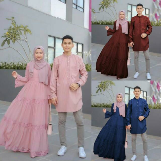 Gamis couple Lesley-Set CP lesley pasangan