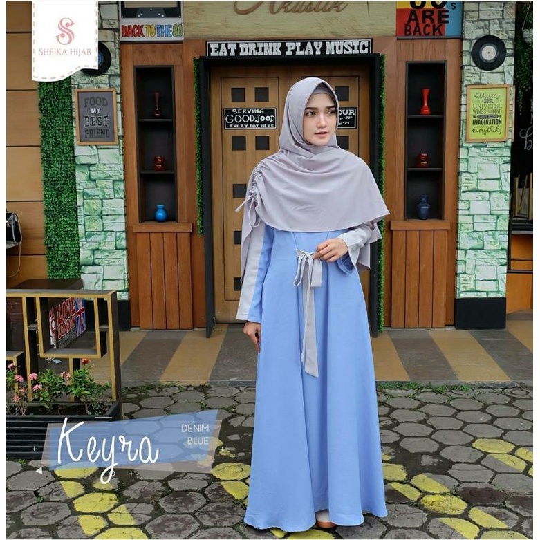 Dress Gamis Keyra by Sheika hijab size S 1 set dengan khimar (preloved)