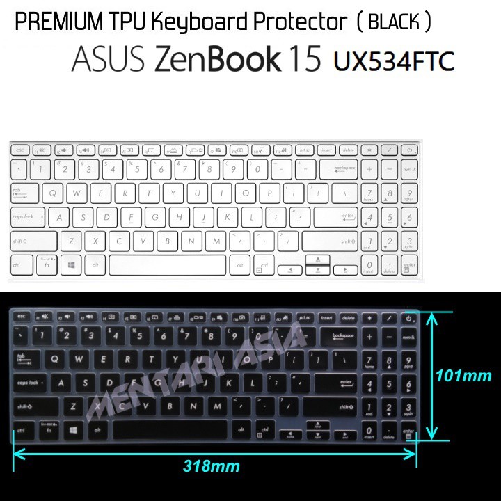 Keyboard Protector ASUS ZenBook 15 UX534FTC - PREMIUM TPU Black