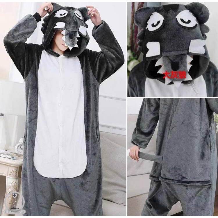 KOSTUM ONESIE SERIGALA WEREWOLF WOLF ANJING BAJU TIDUR PIYAMA COSPLAY IMPOR