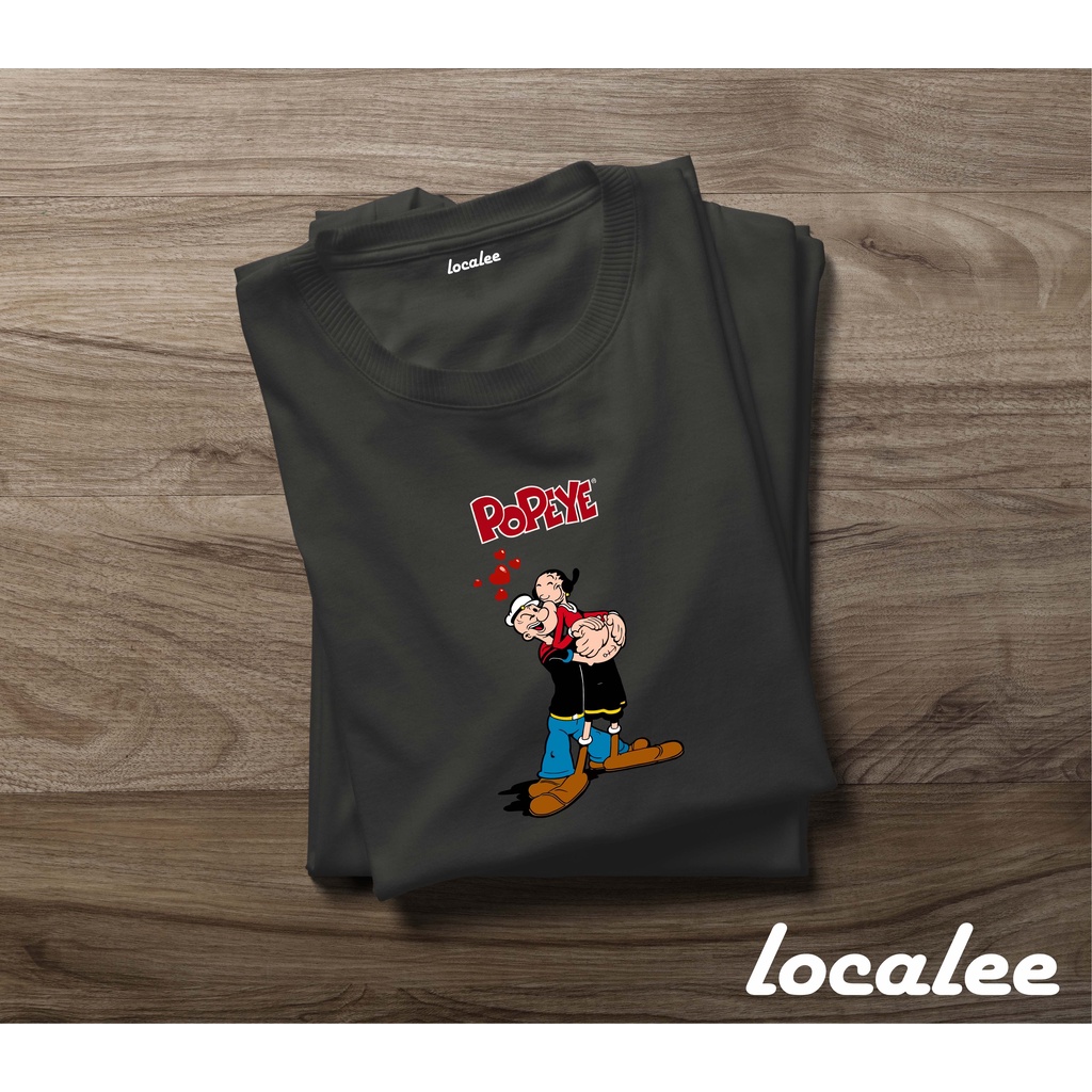 POPEYE AND OLIVE GREY TSHIRT-KAOS PRIA WANITA- KAOS KARTUN POPEYE