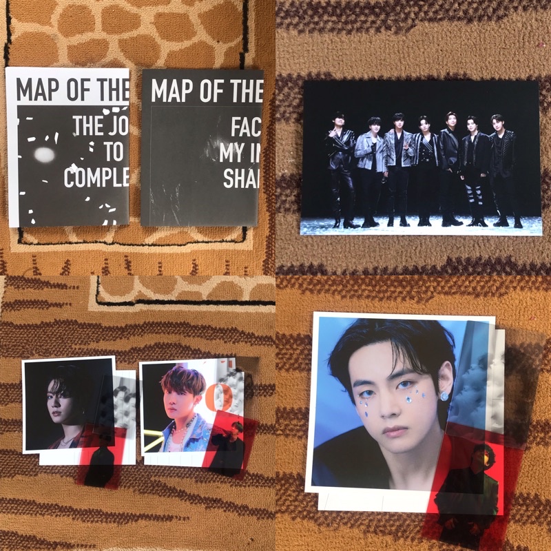 (SHARING) BTS MCB MOTS ONE OFFICIAL FOLDED POSTER SQUARE PHOTO JK TAEHYUNG V RM JIN JHOPE POSTCARD