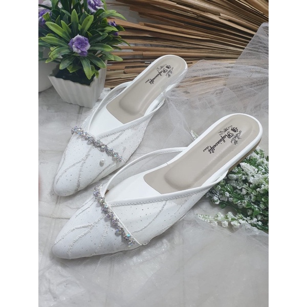 flatshoes annesha putih tnggi 1cm