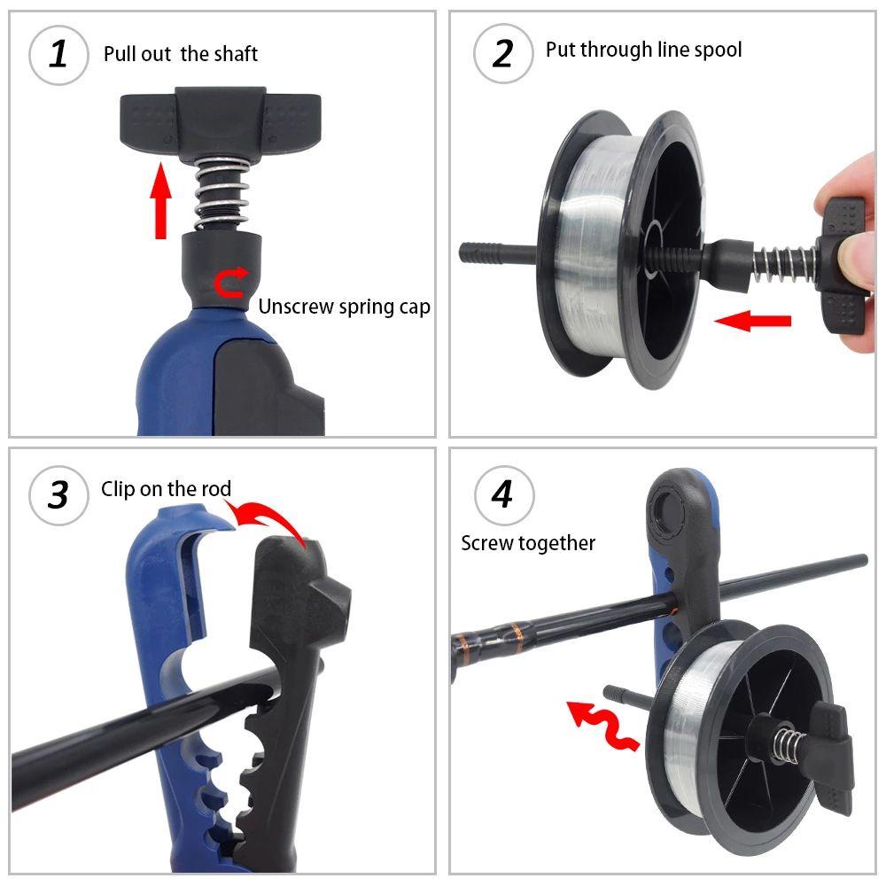 AUGUSTINA Agustina Pancing Spooler Portable Alat Pancing Rod Bobbin Baitcasting Reel Pancing Penyimpanan Gulungan Winder Pembungkus Pancing