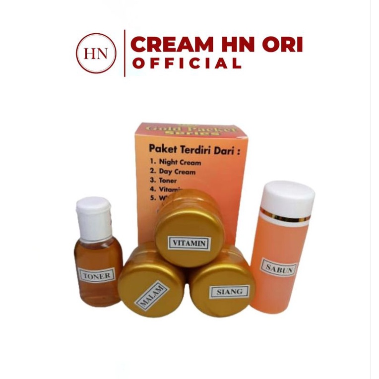 Jual Paket Cream Hn Coklat Lengkap Original Hn Ori Box Gold Series Krim Siang Hn Cristal