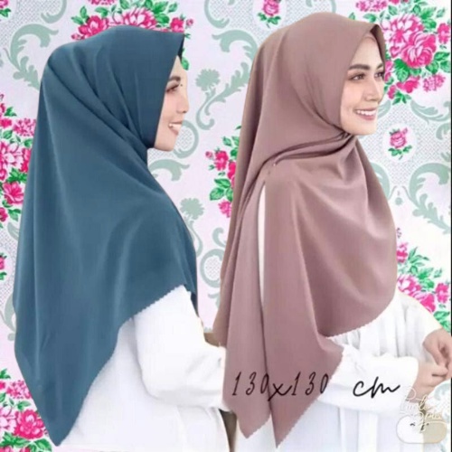 NRN Jilbab Hijab Kerudung Segi Empat Voal Lasercut Polos Krudung Segi 4 Scarf Jumbo Syari 130 Saudia