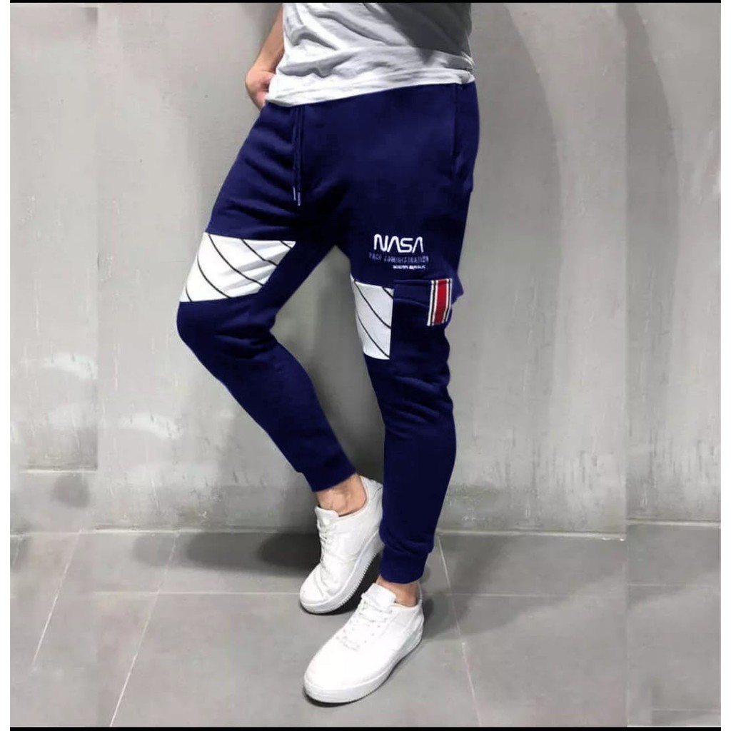 CELANA PANJANG JOGGER PRIA NASA / CELANA JOGGER PRIA BHN FLEECE TEBAL