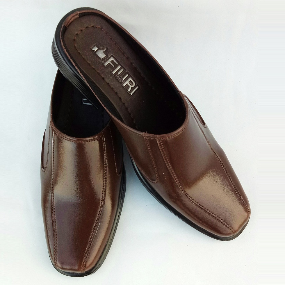 FIURI - BJ6 Hitam Coklat Putih Tangerine 39-43 - Sepatu Pantofel Selop Pria - Sepatu Formal Pria - Sepatu Pantopel Kerja Kantor Cowok Murah - Bustong Slip On Jepit Selop Nikah Promo Diskon - Slop Sendal Kulit Lebaran Hari Raya Idul Fitri - Fashion Pria