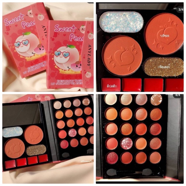 [ ECER ] ANYLADY SWEET PEACH EYESHADOW 8624P/ RAINBOW BT21