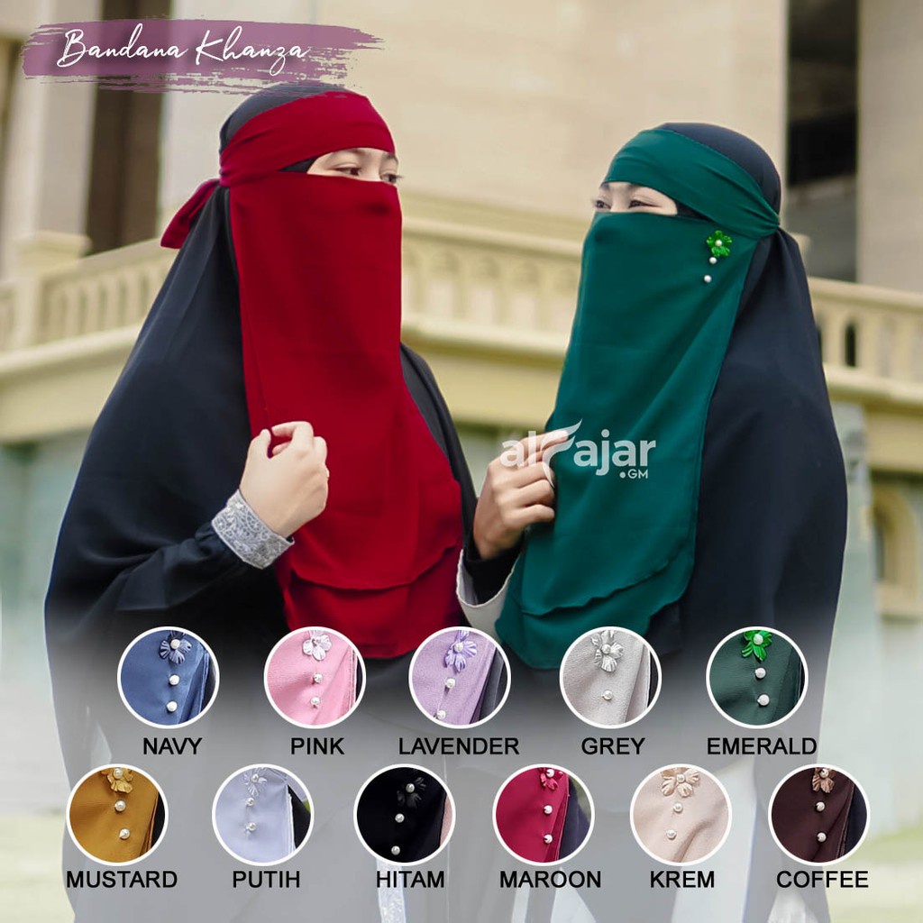 CADAR NIQOB BANDANA Dua Layer Sifon Ceruty Khanza by Alfajar