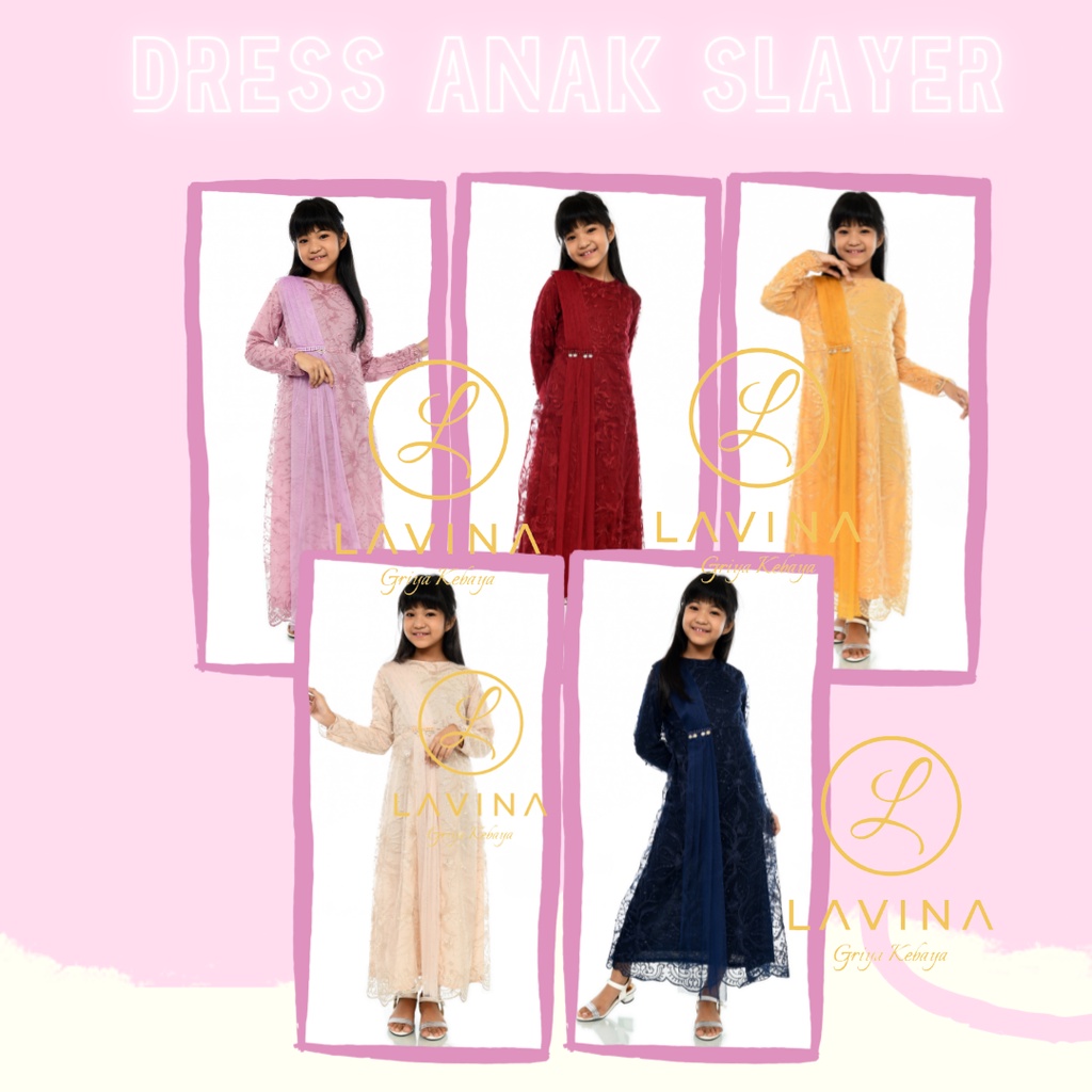 Murah Meriah Kebaya Anak Brukat Aurora Modern TK-SD