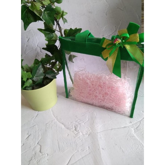

Hampers Bag Trasnparan Tas PVC Kantong Lebaran Natal Idul Fitri - Hijau