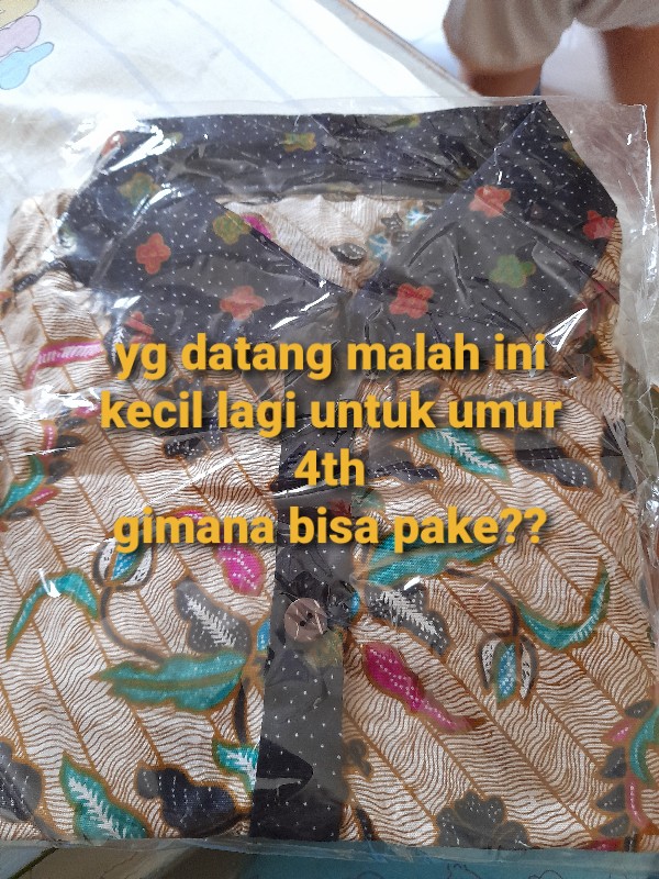 Top Blus Batik Anak Berkerah Putih Cream Unik Mixing Lengan Bagus Cantik Simple Dan Nyaman Dipakai