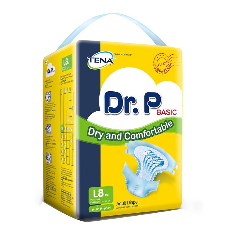 Dr.P by TENA Basic L8 - Dr.P Popok Dewasa Basic by TENA L 8