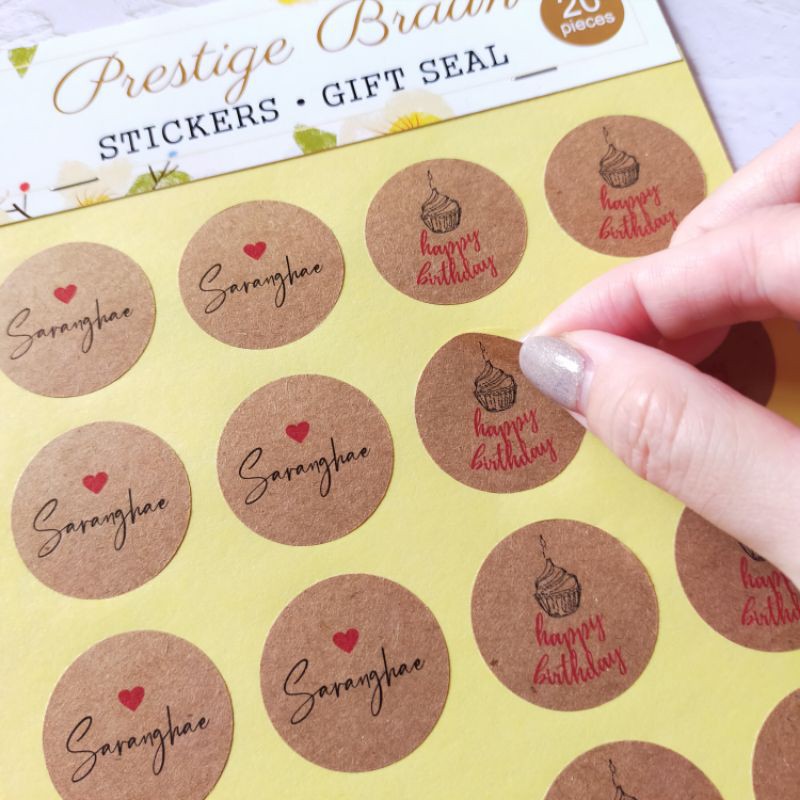 

(3cm) Sticker Kraft Bulat | Gift Seal | Kraft Gift Seal